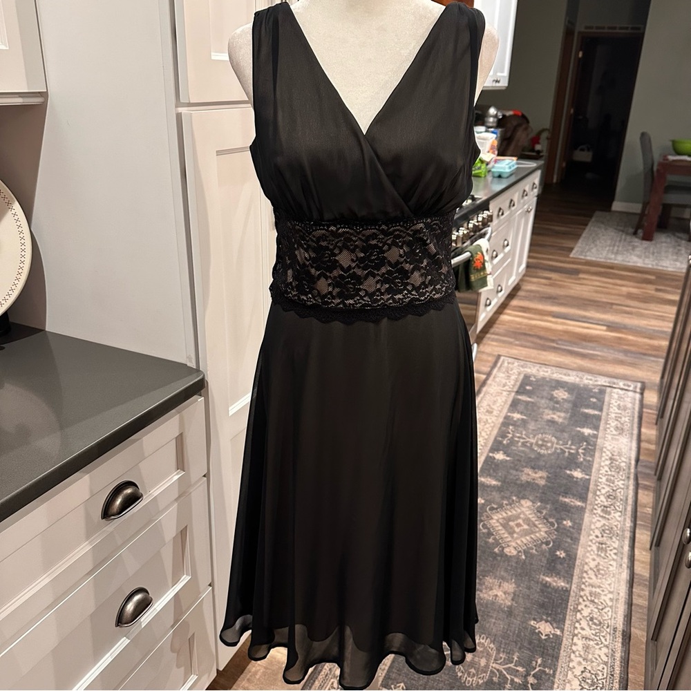 Connected Apparel Black Sleeveless Lace Dress 8P Dark Fairy Whimsigoth Babydoll